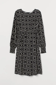 Платье для беременных H&M S черно белый узор 22078007680