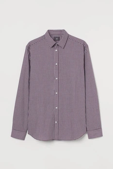 Сорочка H&M XS бордово-біла клітинка 2308781758