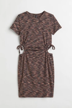 Платье H&M M коричневый меланж 13121049674