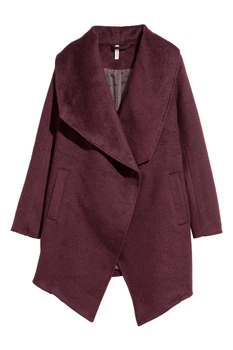 Пальто H&M 36 темно бордовый 2101300908