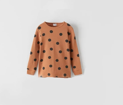Лонгслив для сна Zara 120см коричневый горох 4174746732
