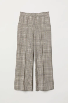 Брюки H&M 44 светло бежевый клетка 902693915