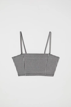 Топ H&M L черно белый клетка 17027024839