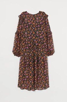 Платье H&M XS черно оранжевый 2806902532