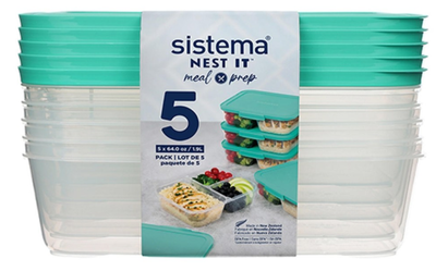 Zestaw pojemników Sistema Meal Prep 1.9 l 5 szt (9414202591753)