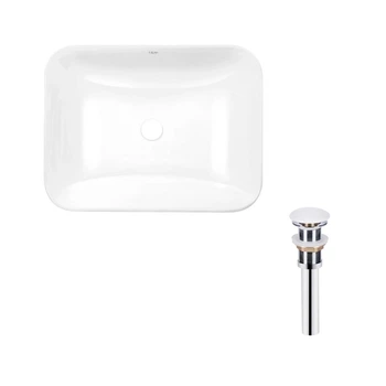 Комплект Qtap Scorpio: раковина врезная прямоугольная 500х380х145 мм White + донный клапан PU02 QTAP QT1411K490WN47290
