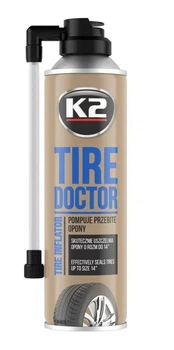 Вулканизатор шин спрей 400 мл "K2" Tire Doctor B-310 (до 14 радиуса - 1,76 атмосфер)