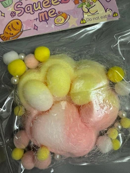Антистрес Сквіші Squishies Таба лапка велика пухнаста 11 см омбре