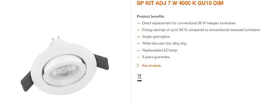 Світильник-спот Osram Spot Kit LEDr PAR16 7W/4000K DIM (4058075607439)