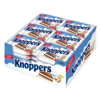Набір з 3 шт. Вафлі Knoppers з горіховим кремом 25 г 24 штуки