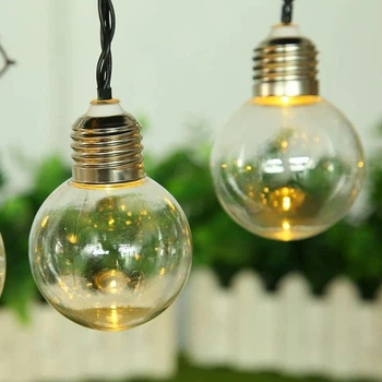 Светодиодная гирлянда "Лампочки" 20 LED, 4см, 7м, от сети 220В, Теплый белый