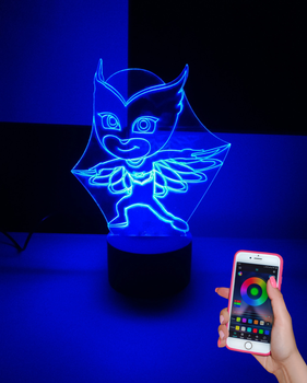 3d-светильник Аллет, Герои в масках, 3д-ночник, несколько подсветок (на bluetooth)