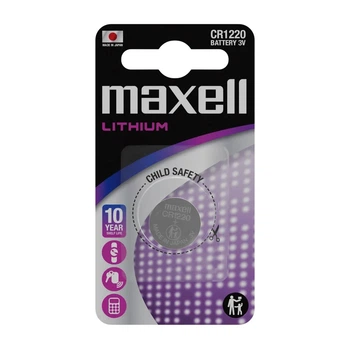 Батарейка литиевая Maxell CR1220, 3V, блистер 1шт