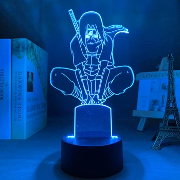 Світильник з 3D ефектом led лампа Ітачі Учиха з аніме Наруто Naruto нічник з пультом (100029.26)