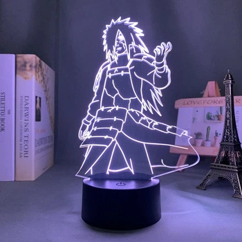 Світильник із 3D-ефектом led-лампа Мадара Учиха з аніме Наруто Naruto нічник з пультом (100029.21)