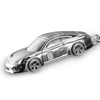 Брелок зажигалка с фонариком Машина 3D KERPA USB шнур металлик