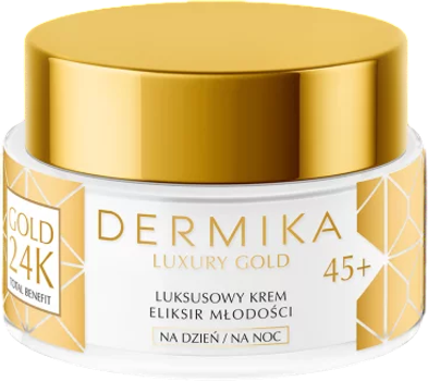 Krem-eliksir do twarzy Dermika Luxury Gold 24K 45+ 50 ml (5902046768140)