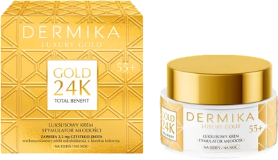 Krem-eliksir do twarzy Dermika Luxury Gold 24K 55+ 50 ml (5902046768157)