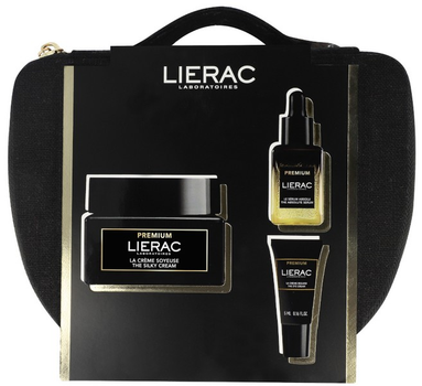 Zestaw kosmetyków do pielęgnacji twarzy Lierac Premium Krem 50 ml + Serum 15 ml + Krem pod oczy 5 ml + Kosmetyczka (3701436927547)