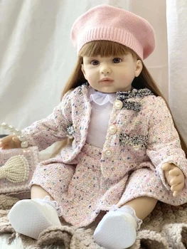 Реалістична лялька 55 см ручної роботи велика вінілова Reborn Baby Doll зі справжнім волоссям та очима