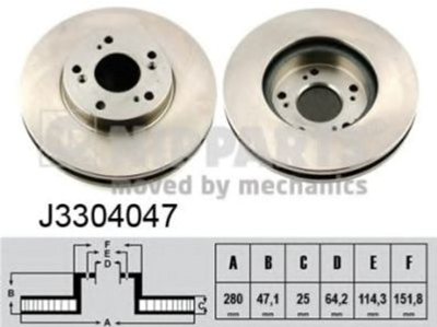 Тормозной диск передний Nipparts (J3304047)