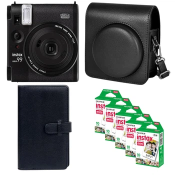 Подарунковий набір Камера для миттєвого друку Камера миттєвого друку Fujifilm Instax Mini 99 Black/ Чорний чохол / Картриджі на 50 фото / Чорний фотоальбом на 108 фото