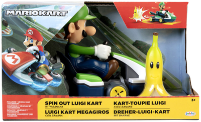 Samochód wyścigowy Jakks Pacific Mario Kart Spinout Luigi Kart z figurką 6.5 cm (0192995408753)