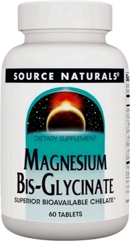 Магний бисглицинат Source Naturals Magnesium Bis-Glycinate 60 таблеток (021078021315)