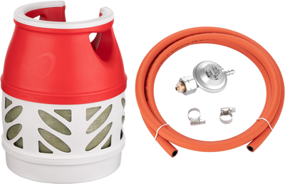 Набір Балон газовий композитний Hexagon Ragasco HR12.5L 12.5 л (100578) + Комплект під'єднання газового балона GOK з вентилем Shell та KLF (694743654783)