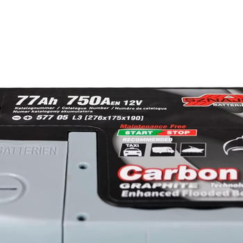 Автомобільний акумулятор SZNAJDER Carbon Start Stop EFB 77Ah 750A R+ 577 05
