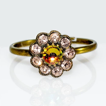 Кольцо "Летнее сияние" Michal Negrin с кристаллами Swarovski, ручная работа