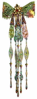 Брошь Michal Negrin "Цветочная симфония" с кристаллами Swarovski и изысканными подвесками