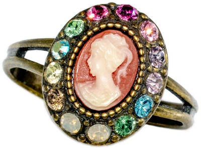 Кольцо "Камея нежности" Michal Negrin с разноцветными кристаллами Swarovski, ручная работа