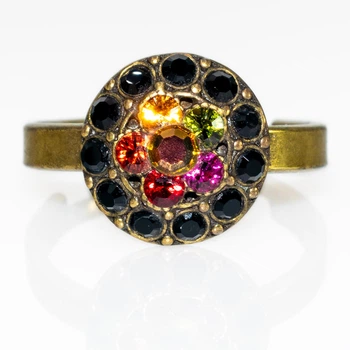 Кольцо "Цветок Ночи" Michal Negrin с кристаллами Swarovski, ручная работа