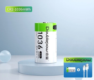 Акумуляторна батарейка Doublepow CR2 3.7V 1036 mWh з роз'ємом USB Type-C для заряджання