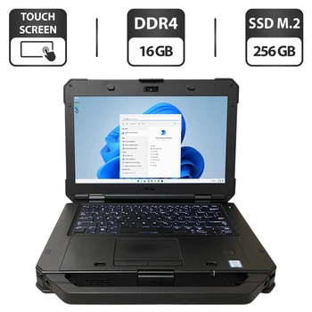 Защищенный ноутбук Dell Latitude 5424 Rugged / 14" (1920x1080) IPS Touch / Intel Core i5-8350U (4 (8) ядра по 1.7 - 3.6 GHz) / 16 GB DDR4 / 256 GB SSD M.2 / Intel UHD Graphics 620 / WebCam / Fingerprint / Стилус б/у
