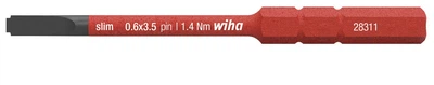 Біта 3.5 мм шліц з хвостовиком SoftFinish electric slimBit Wiha 44385