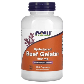 Яловичий желатин Now Foods (Hydrolyzed Beef Gelatin) 550 мг 200 капсул