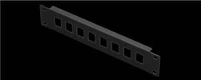 Рама MIRSAN 10", 1U, для складальної патч-панелі 8 портів, порожня, сумісна з Keystone RJ45, чорна