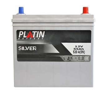 Автомобильный аккумулятор PLATIN Silver Asia SMF 55Ah 520A R+ 5502394/5502419 kalin