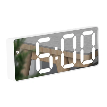 Дзеркальний LED-годинник Білий (білий циферблат) (2024090273)