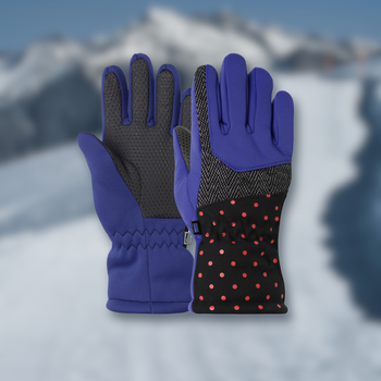 Рукавички гірськолижні теплі дитячі LUCKYLOONG Winter (р-р M-L, Чорно-синій) (C-1213_Чорно-синій_ML)