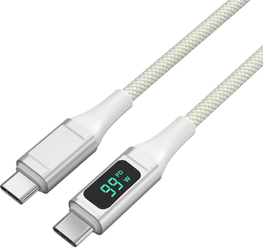 Kabel 4smarts DigitCord USB-C - USB-C 100W 1.5M White (4250774958762)