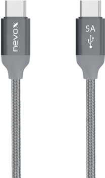 Kabel Nevox USB-C - USB-C 100W 0.5M Grey (4250686406528)