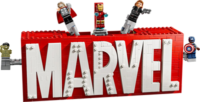 Конструктор LEGO Super Heroes Marvel Логотип і міні фігурки MARVEL 931 елемент (76313)