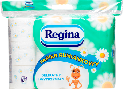 Papier toaletowy Regina Camomile FSC Rumianek 18 m 150 łez 3 warstwy 12 szt (8004260461436)