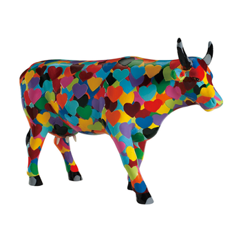 Коллекционная статуэтка Cow Parade корова цветная с сердцами Heartstanding Cow, Size L 30 х 9 х 20 см Нидерланды
