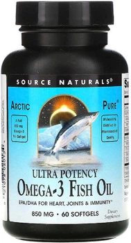 Жирные кислоты Source Naturals Омега 3 из Рыбьего жира ArcticPure 60 желатиновых капсул (021078020134)