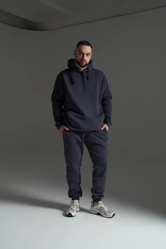 Костюм теплий чоловічий oversize графіт (3259767185/S-M)