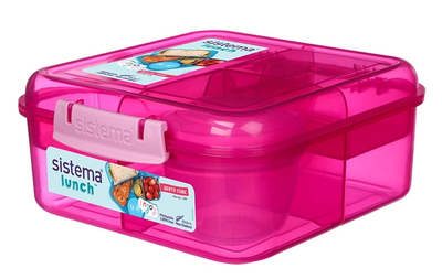 Pojemnik na lunch Sistema Bento Cube Lunch 1.25 L Różowy (5744001131343)